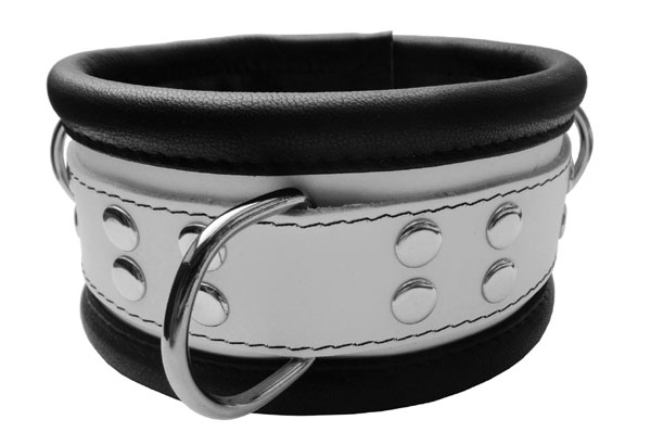 101 -1W Lederhalsband weiß