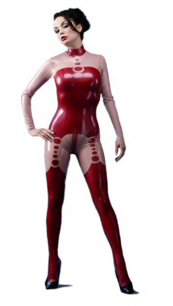 pearl latex catsuit